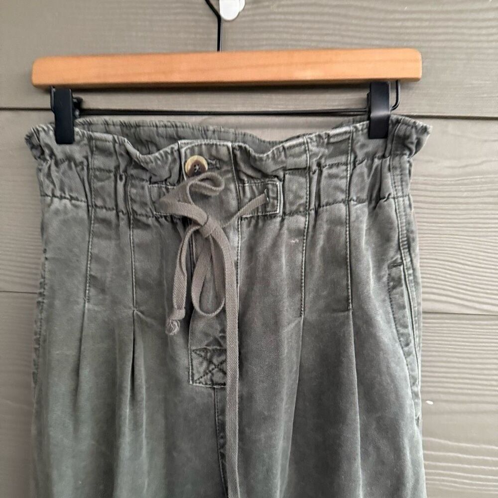 Free People Margaret kelp green paper bag pants - Picture 3 of 7